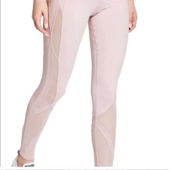 ALO Yoga Pants - ALO Yoga Blush Pink Leggings W/Lace Mesh Detail
